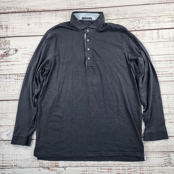 Greyson Other - Greyson Apache Polo Shirt Mens XL Long Sleeve Pima Cotton Heather Blue Gray Golf